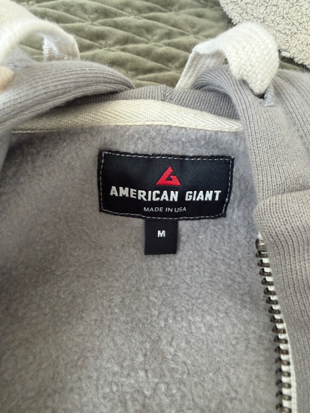 American Giant Mens Midweight Full Zip Up Hoodie Sweatshirt Sharkskin Gray - Picture 4 of 8